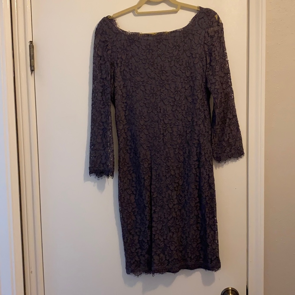 Gray Diane Von Furstenberg lace dress size 10